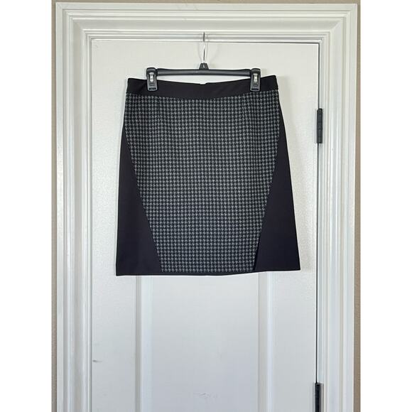 Laundry Shelli Segal Skirt Womens Houndstooth Front Slit  Size 10 - Picture 2 of 8